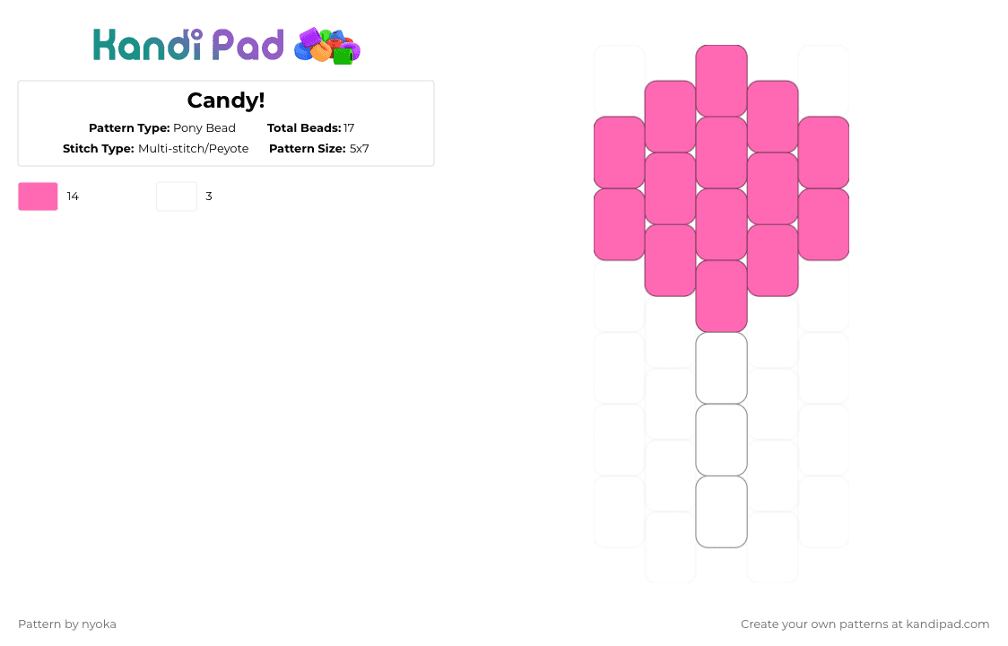Candy! - Pony Bead Pattern by nyoka on Kandi Pad - pink