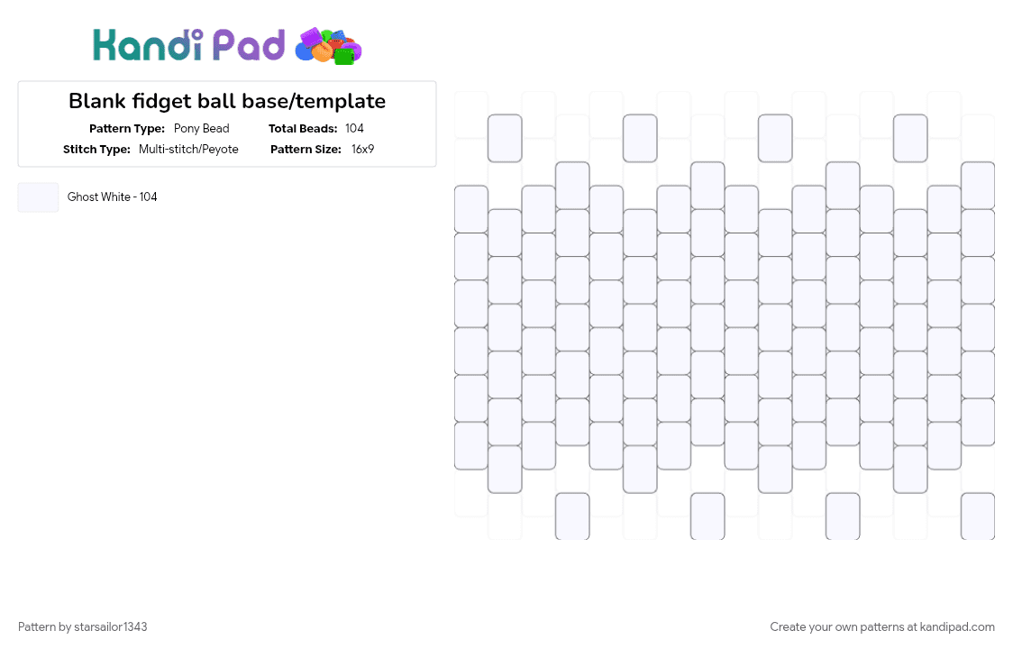 Blank fidget ball base/template - Pony Bead Pattern by starsailor1343 on Kandi Pad - 3d, base, blank, sensory, template