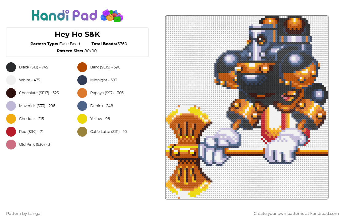 Hey Ho S&K - Fuse Bead Pattern by tsinga on Kandi Pad - 
