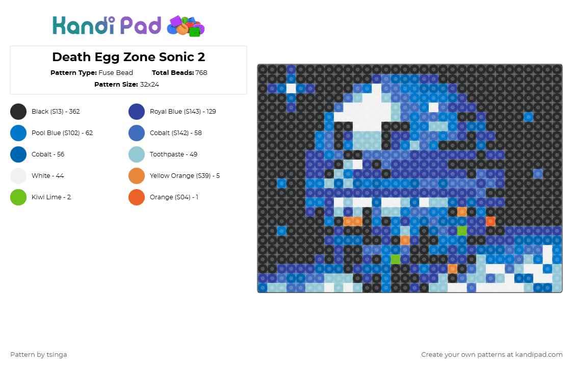 Death Egg Zone Sonic 2 - Fuse Bead Pattern by tsinga on Kandi Pad - black,purple,blue,sonic,sonic the hedgehog,sonic 2,video game