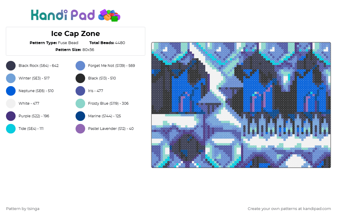 Ice Cap Zone - Fuse Bead Pattern by tsinga on Kandi Pad - blue,purple,light blue,sonic,sonic 3,sonic the hedgehog,video game