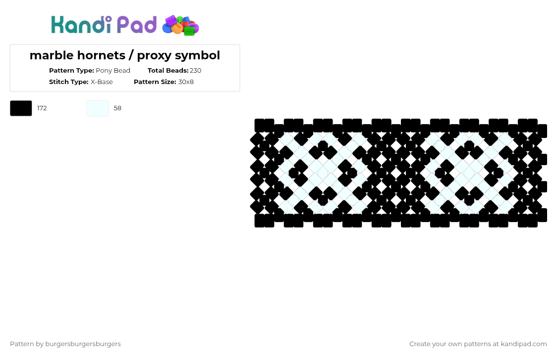 marble hornets / proxy symbol - Pony Bead Pattern by nannerjam on Kandi Pad - black,proxy,marble hornets,slenderman,creepypasta