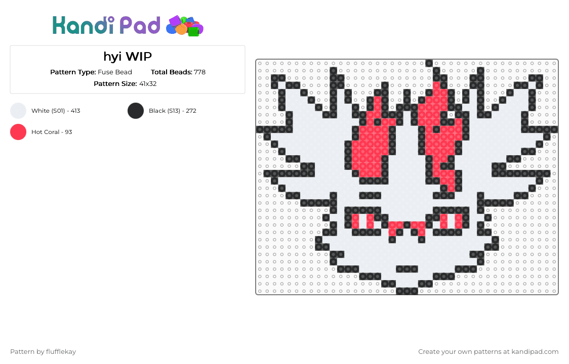 hyi (LFT/HLA) - Fuse Bead Pattern by flufflekay on Kandi Pad - white,lapfox,lapfoxtrax,lapfox trax,halley labs,hyi