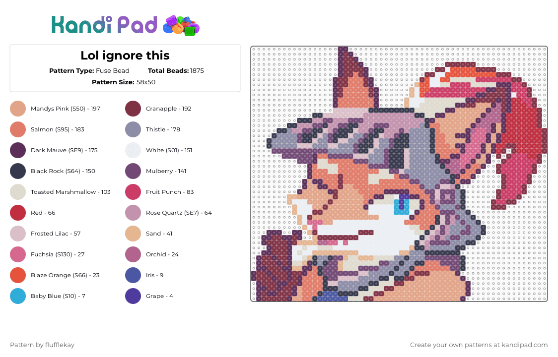 Don Zorro - Fuse Bead Pattern by flufflekay on Kandi Pad - beige,brown,pink