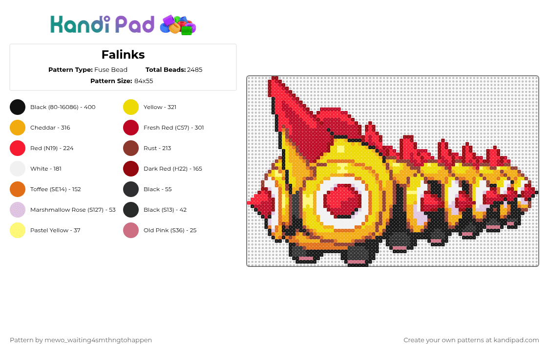 Falinks Fuse Bead Pattern - Kandi Pad | Kandi Patterns, Fuse Bead ...