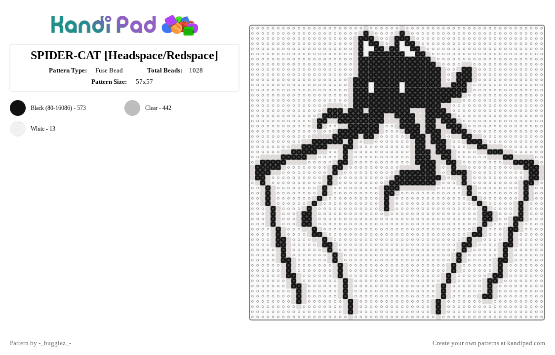 SPIDER-CAT [Headspace/Redspace] - Fuse Bead Pattern by -_buggiez_- on Kandi Pad - beige,cotdinsects,spidercat,omori,spidercat omori,headspace,redspace,mewo,givemebackmykids