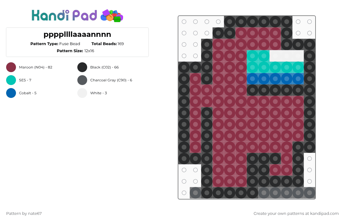 ppppllllaaaannnn - Fuse Bead Pattern by nate67 on Kandi Pad - 
