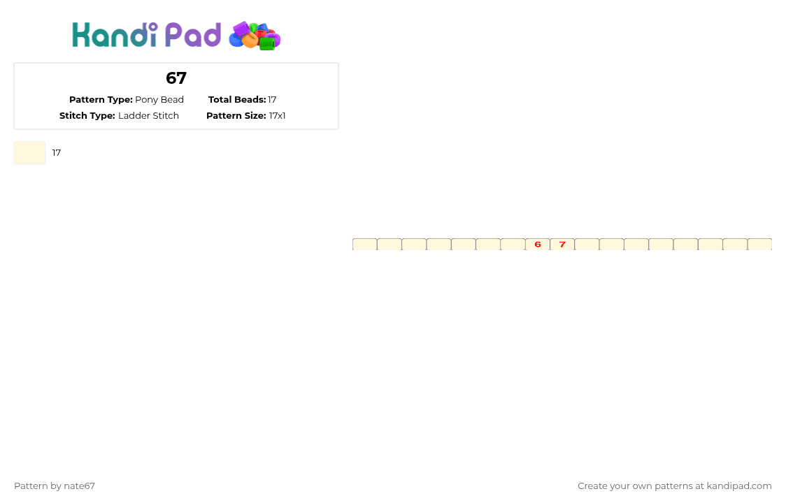 67 Pony Bead Pattern - Kandi Pad | Kandi Patterns, Fuse Bead Patterns ...