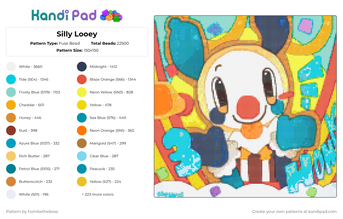 Silly Looey - Fuse Bead Pattern by deleted_user_956825 on Kandi Pad - 