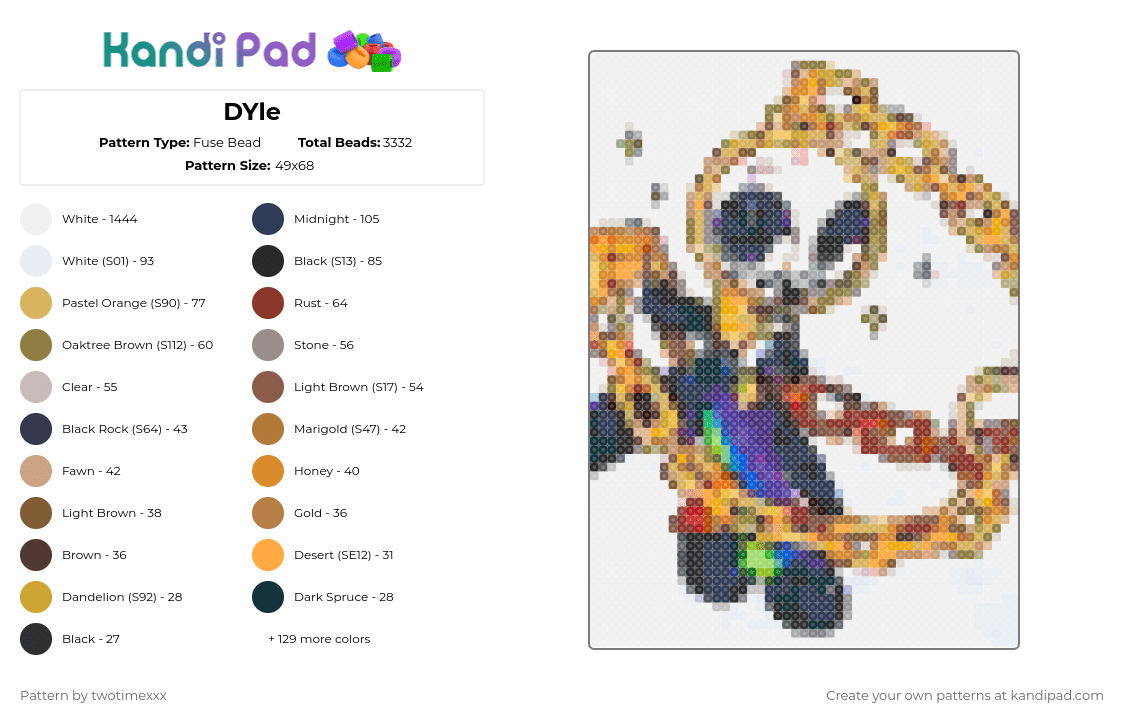 DYle - Fuse Bead Pattern by twotimexxx on Kandi Pad - 