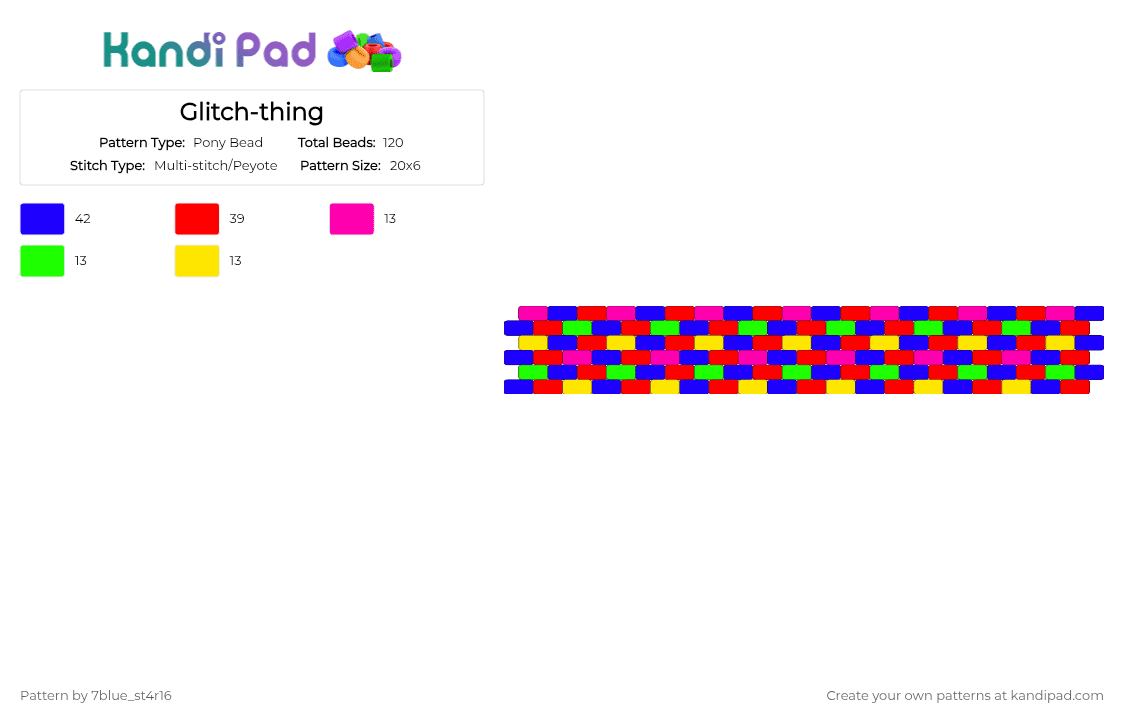Glitch-thing - Pony Bead Pattern by 7blue_st4r16 on Kandi Pad - purple,red