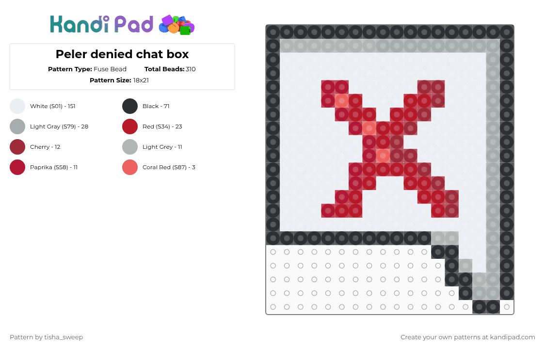 Peler denied chat box Fuse Bead Pattern - Kandi Pad | Kandi Patterns ...