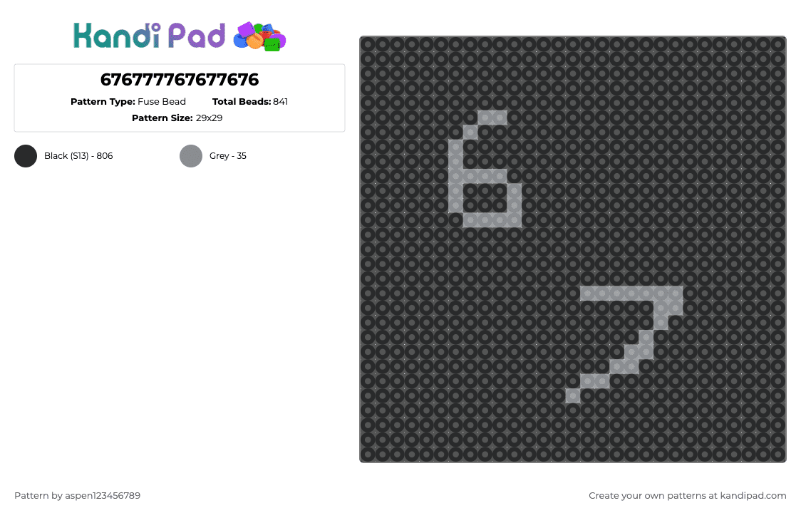 676777767677676 - Fuse Bead Pattern by aspen123456789 on Kandi Pad - 