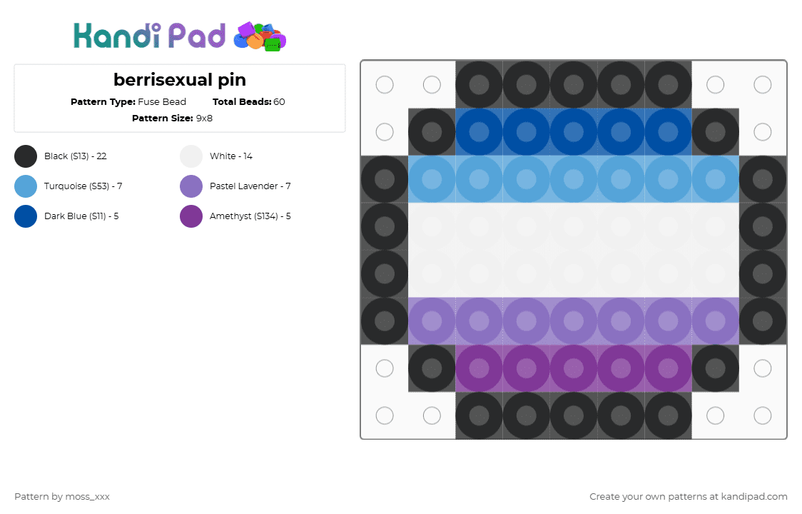 berrisexual pin - Fuse Bead Pattern by t3nna_h45_74k3n_0v3r-myl1f3 on Kandi Pad - blue