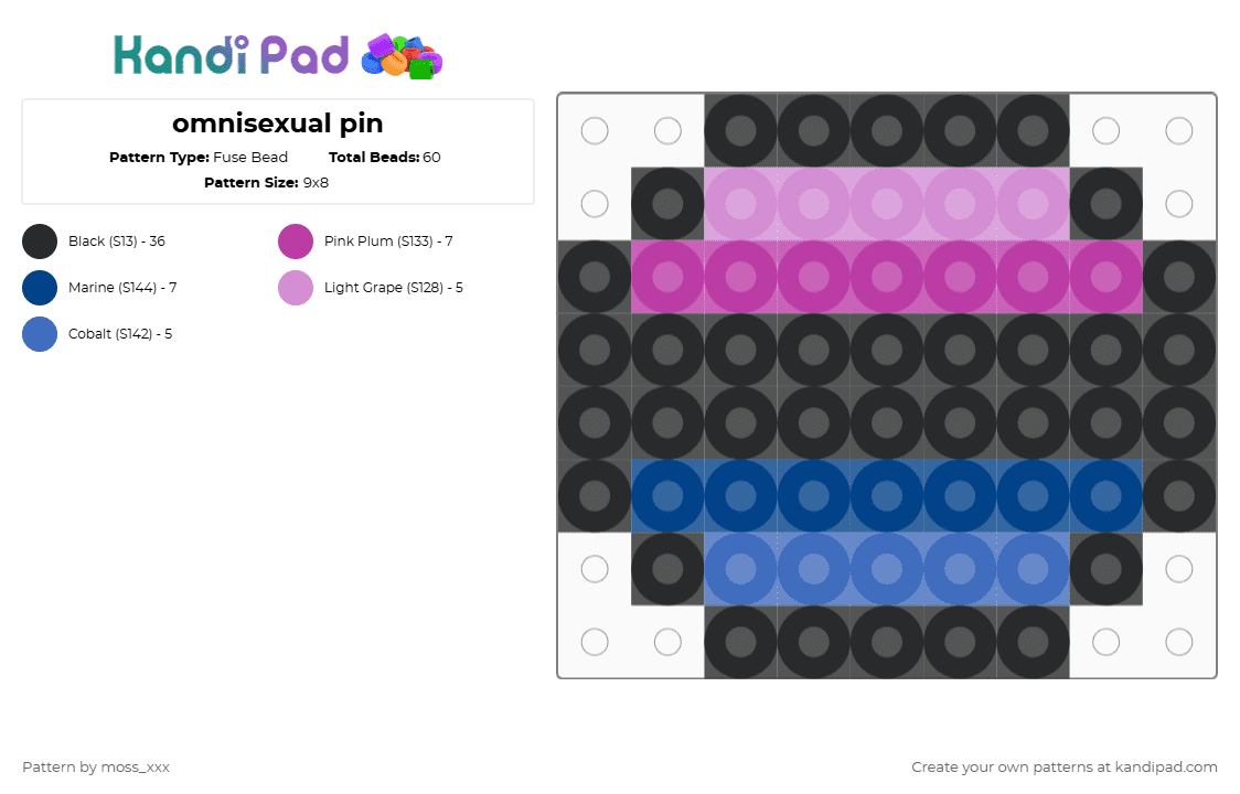 omnisexual pin - Fuse Bead Pattern by t3nna_h45_74k3n_0v3r-myl1f3 on Kandi Pad - pink,blue