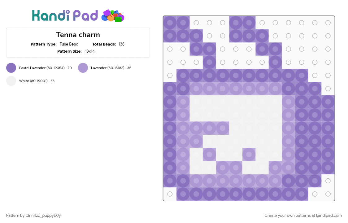 Tenna charm - Fuse Bead Pattern by t3nn4zz_puppyb0y on Kandi Pad - 