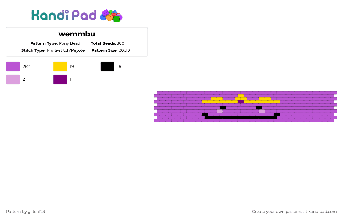 wemmbu - Pony Bead Pattern by glitch123 on Kandi Pad - pink