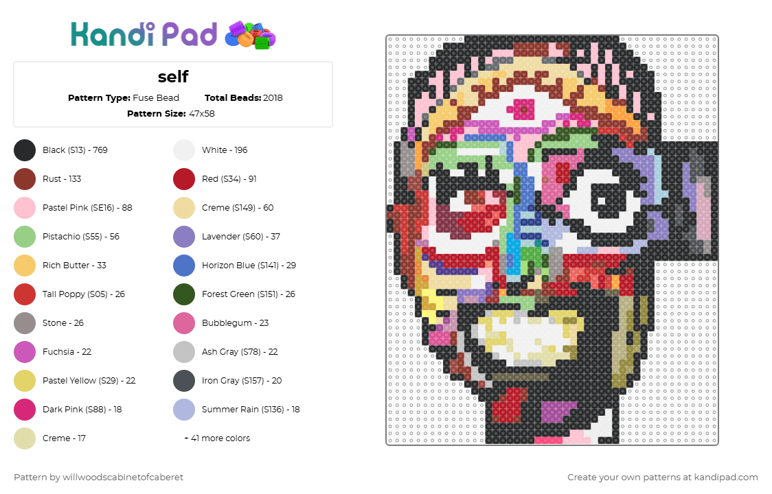 Self Fuse Bead Pattern - Kandi Pad | Kandi Patterns, Fuse Bead Patterns ...