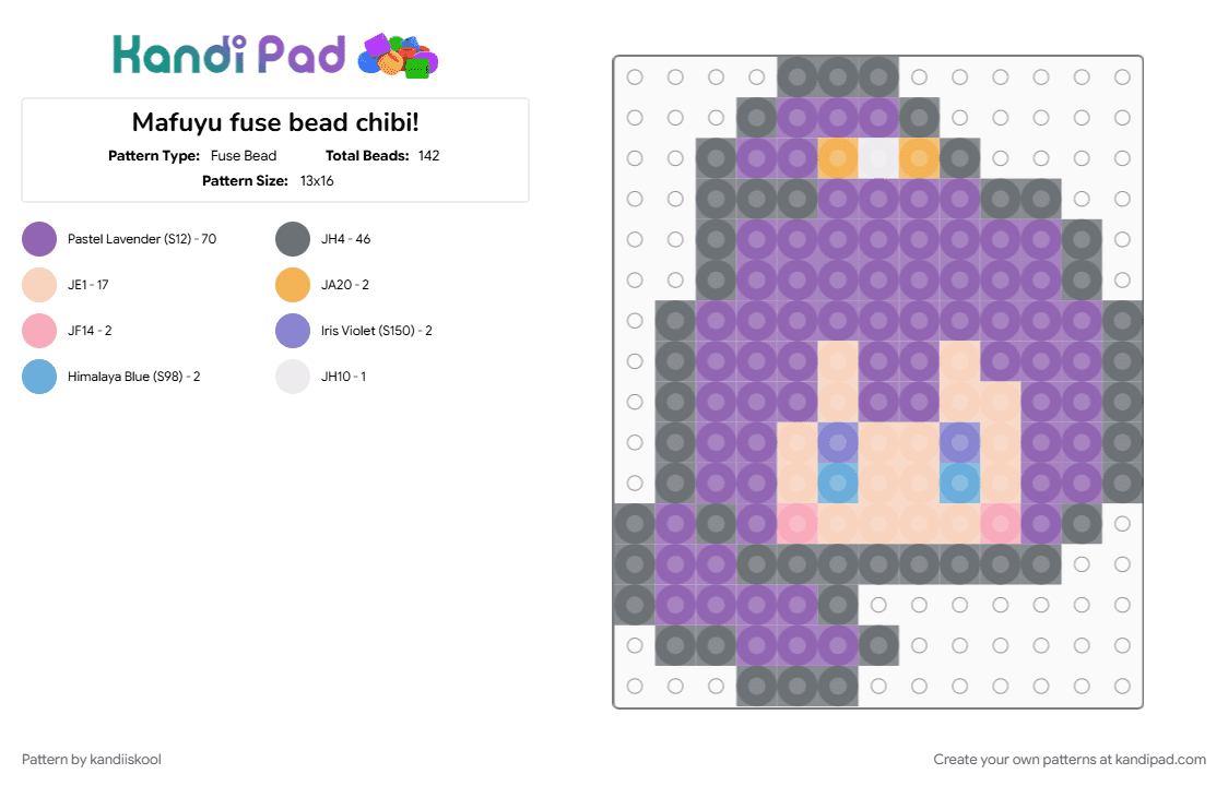 Mafuyu fuse bead chibi! - Fuse Bead Pattern by kandiiskool on Kandi Pad - asahina, asahina mafuyu, fusebead, gray, mafuyu, mafuyu asahina, mafuyu pjsk, pink, pjsk, project sekai