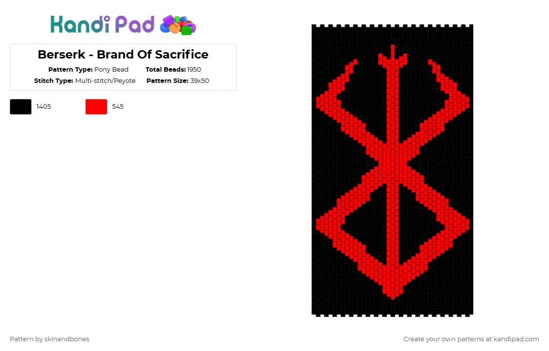 Berserk - Brand Of Sacrifice Pony Bead Pattern - Kandi Pad | Kandi ...