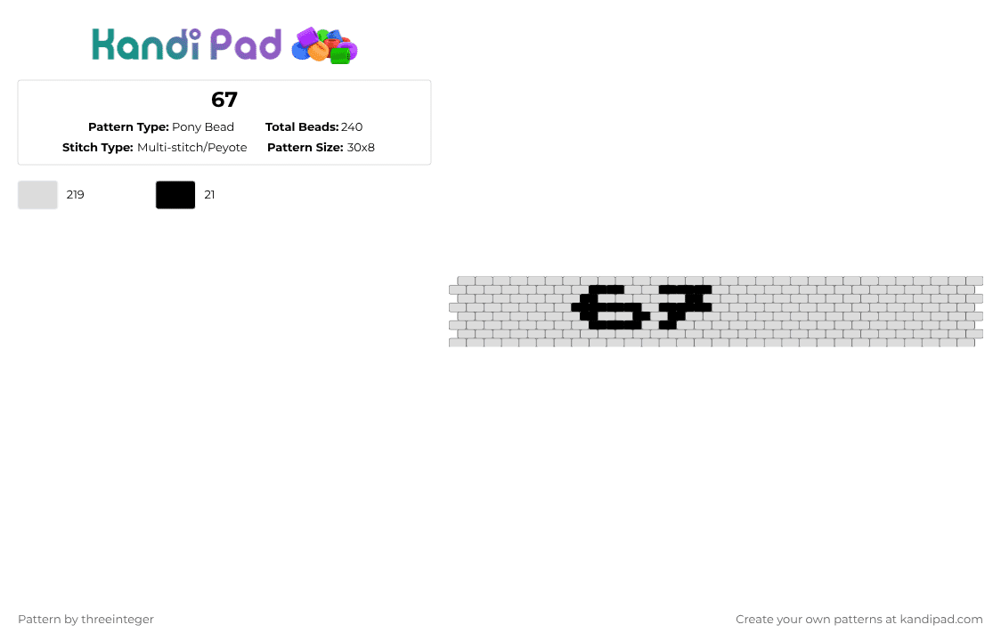 67 Pony Bead Pattern - Kandi Pad | Kandi Patterns, Fuse Bead Patterns ...