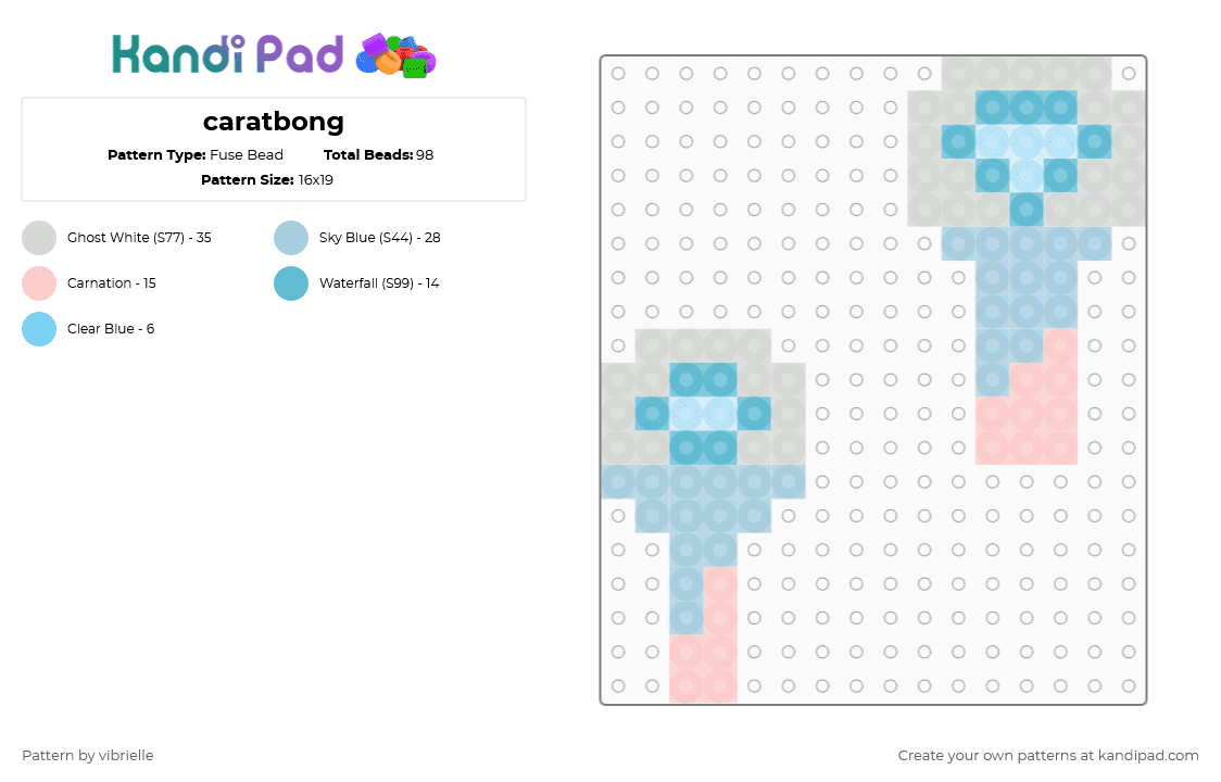 10th anniversary caratbong - Fuse Bead Pattern by vibrielle on Kandi Pad - kpop, light blue, lightstick, seventeen, svt