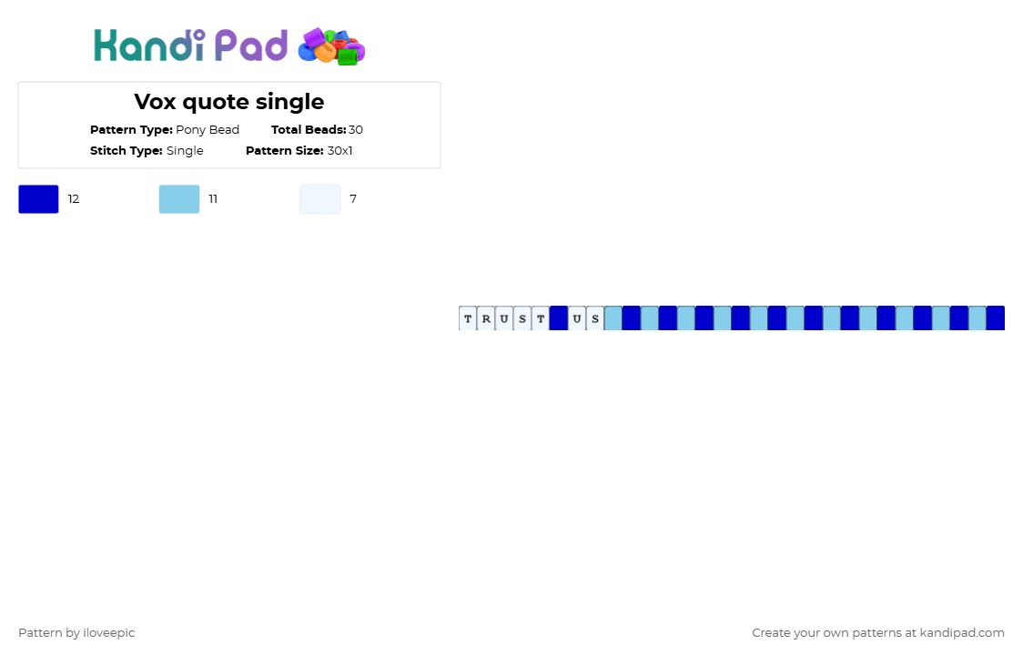 Vox quote single - Pony Bead Pattern by iloveepic on Kandi Pad - purple,light blue,vox,hazbin hotel,blue,teal