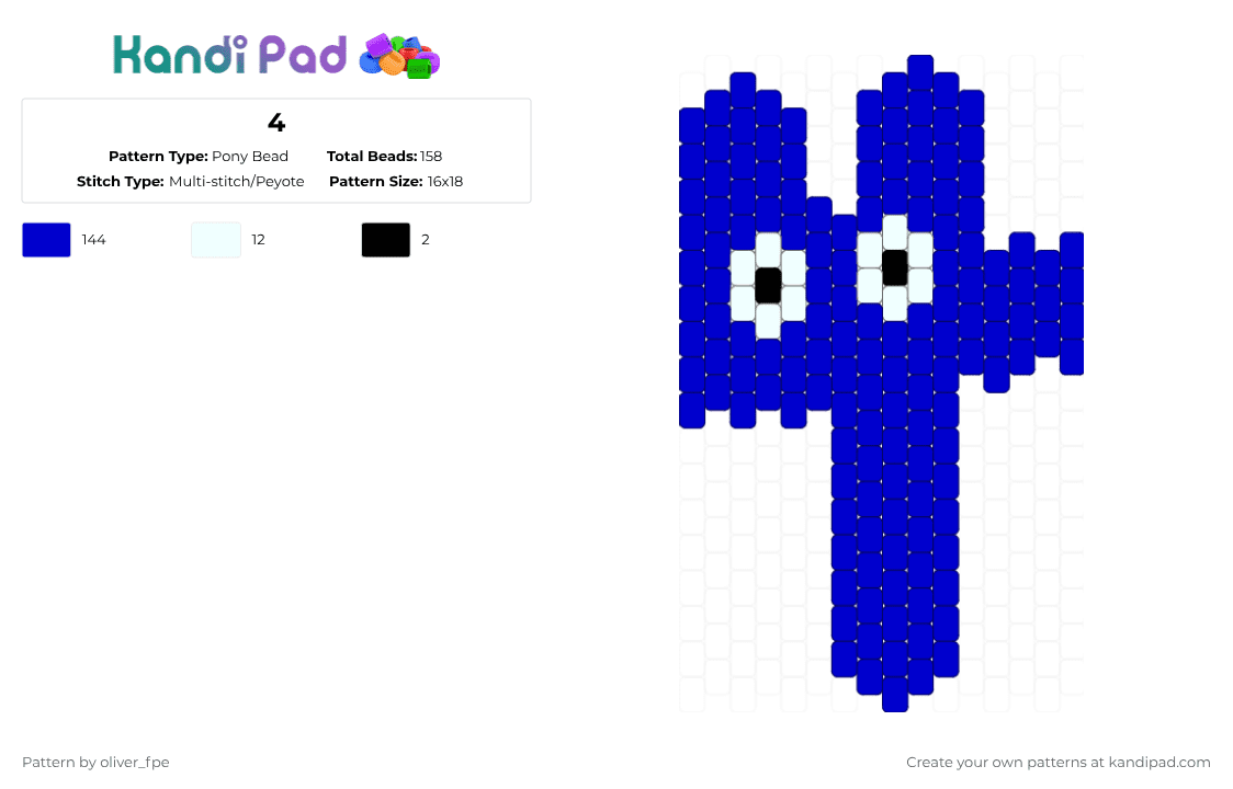 4 - Pony Bead Pattern by dandy_dancifer on Kandi Pad - purple