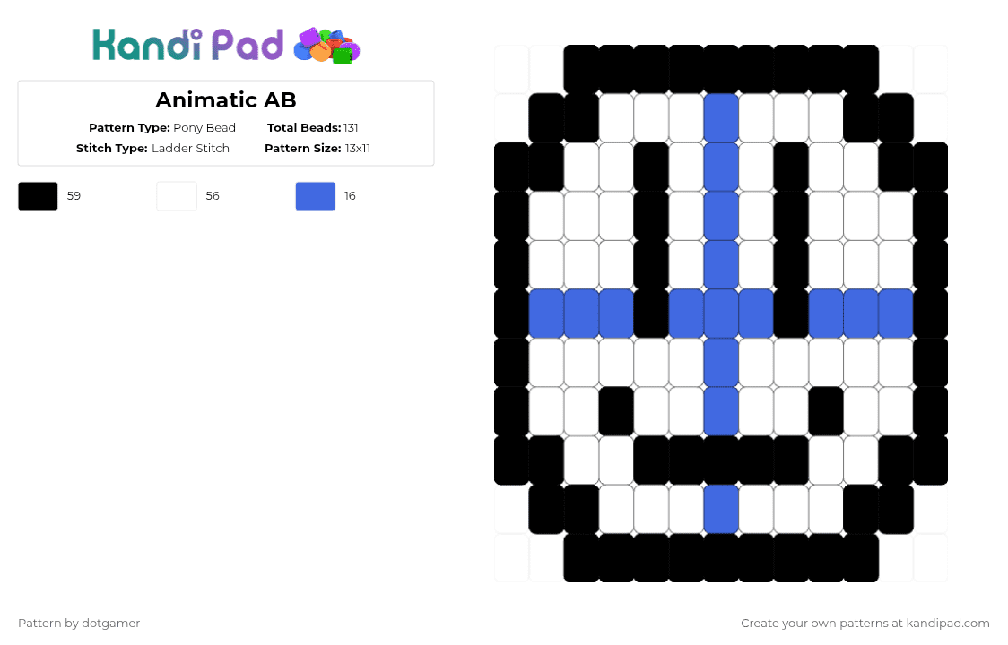Animatic AB Pony Bead Pattern - Kandi Pad | Kandi Patterns, Fuse Bead ...