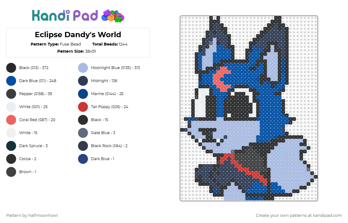 Eclipse Dandy\'s World - Fuse Bead Pattern by halfmoonhowl on Kandi Pad - purple,light blue,blue,eclipse,dandys world,dandysworld,dandys
