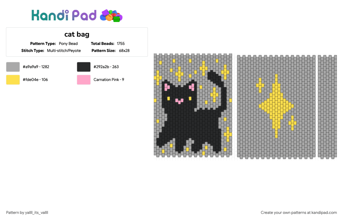 cat bag - Pony Bead Pattern by yallll_its_vallll on Kandi Pad - bag, beige, cat, panel, remix