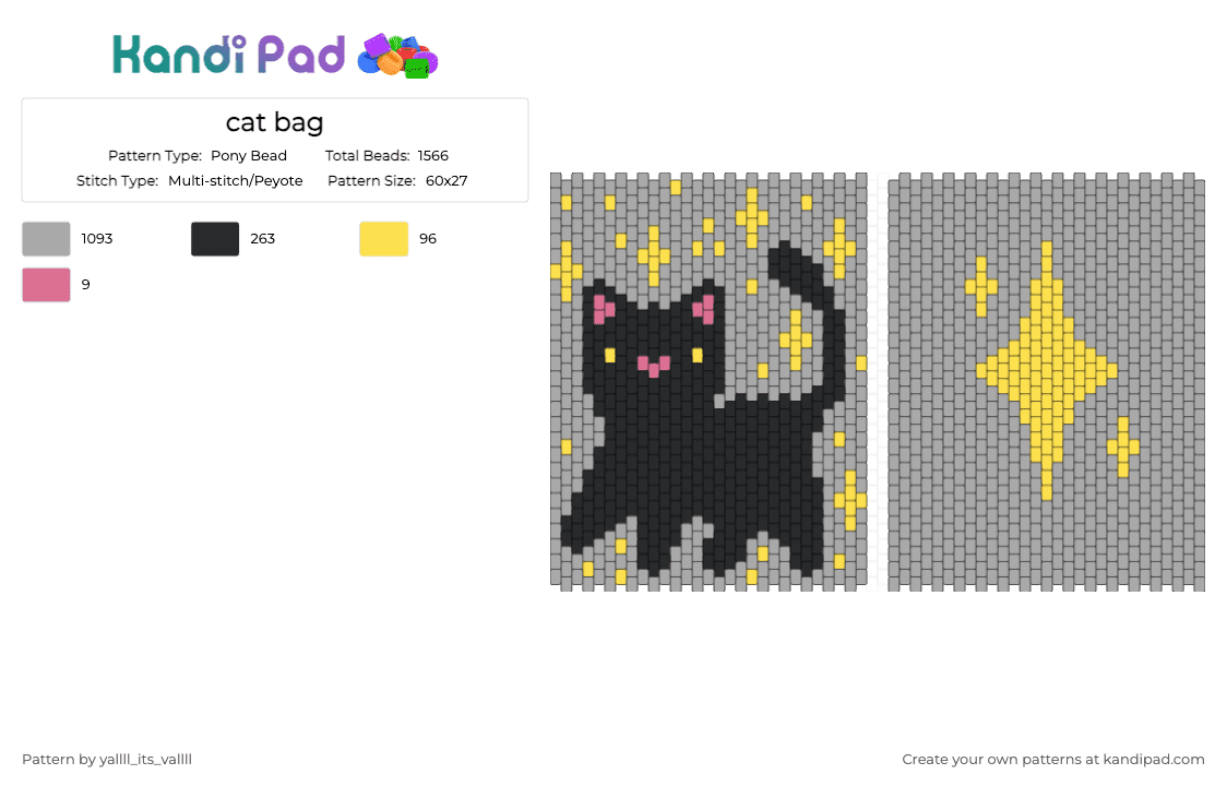 cat bag - Pony Bead Pattern by yallll_its_vallll on Kandi Pad - beige