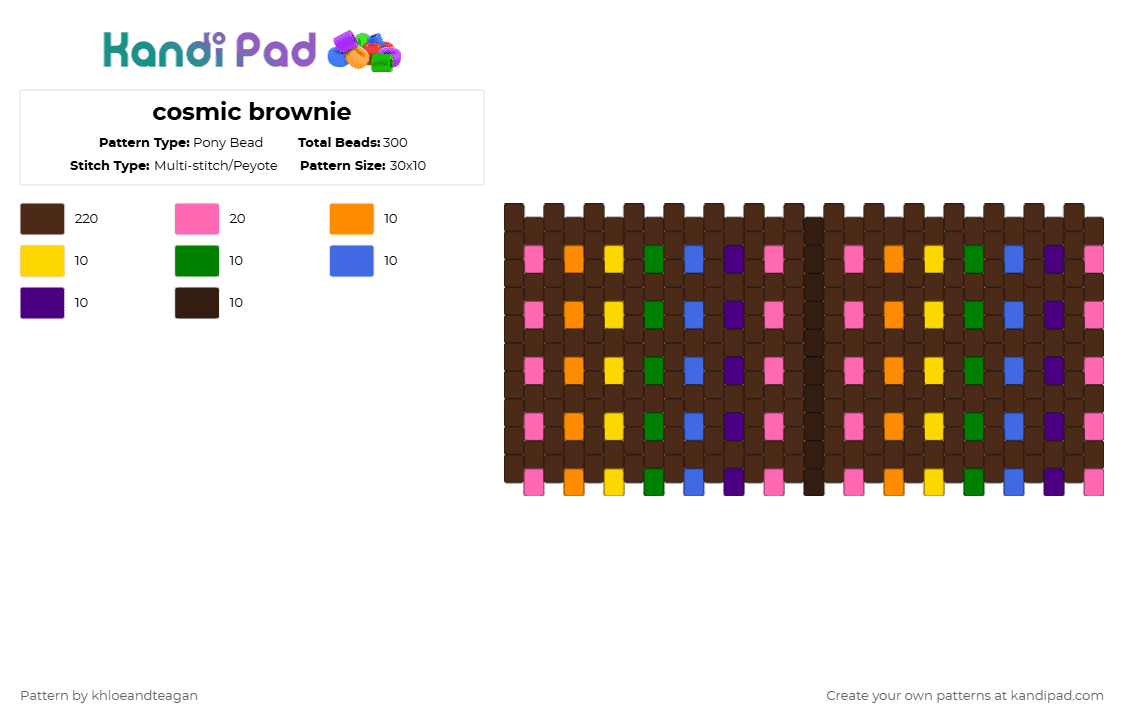 cosmic brownie - Pony Bead Pattern by khloeandcolt on Kandi Pad - brown