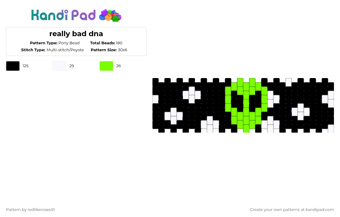 Really bad dna Pony Bead Pattern - Kandi Pad | Kandi Patterns, Fuse ...