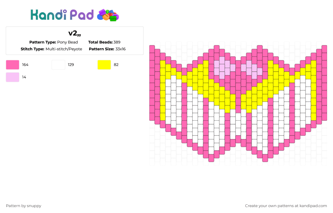 V2,, Pony Bead Pattern - Kandi Pad | Kandi Patterns, Fuse Bead Patterns ...