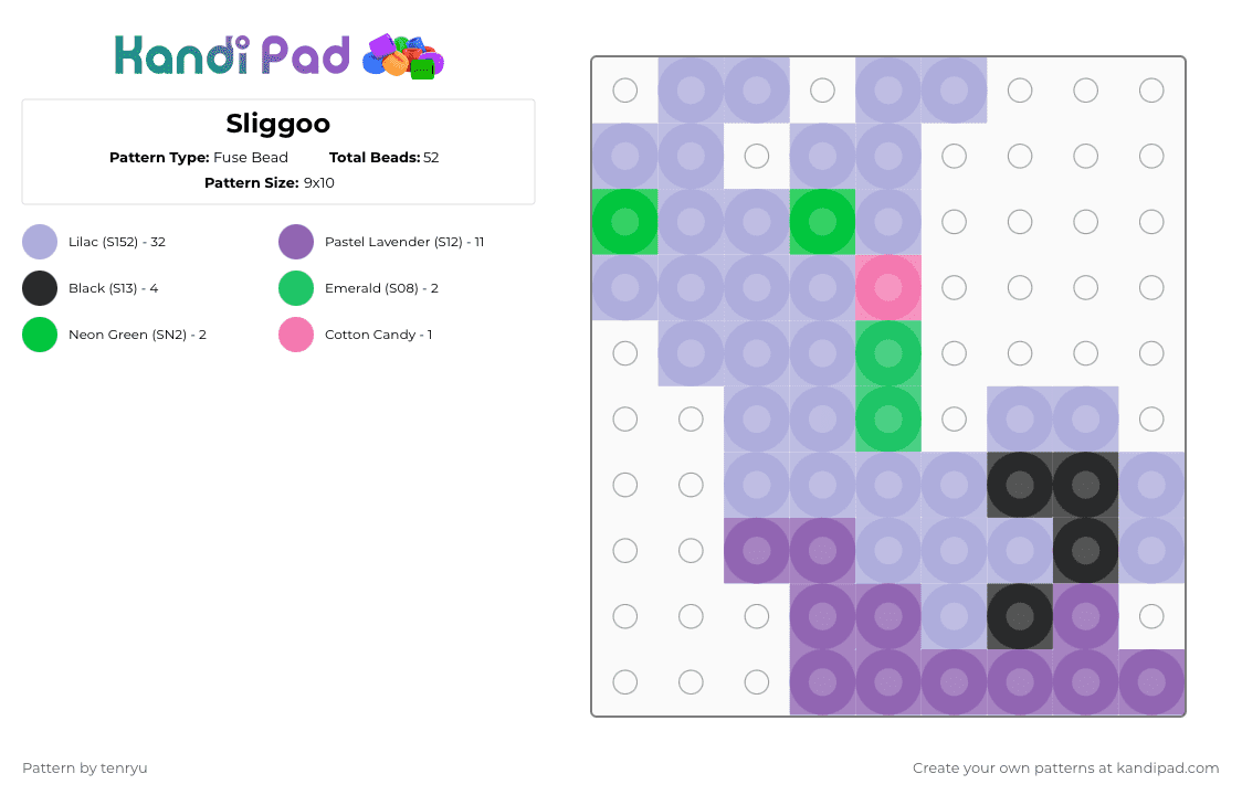 Sliggoo - Fuse Bead Pattern by tenryu on Kandi Pad - 