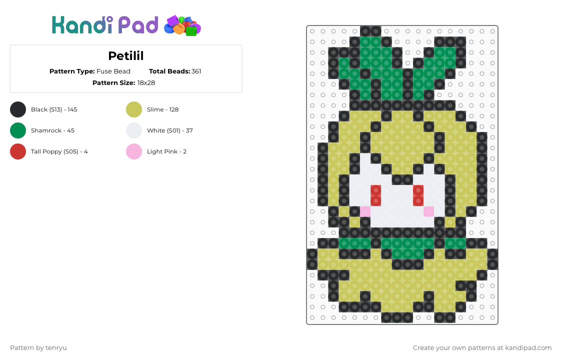 Petilil - Fuse Bead Pattern by tenryu on Kandi Pad - green