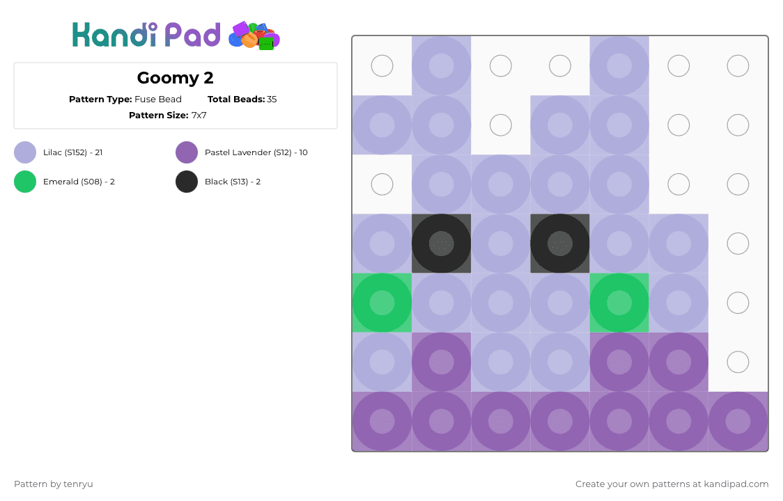 Goomy 2 - Fuse Bead Pattern by tenryu on Kandi Pad - 