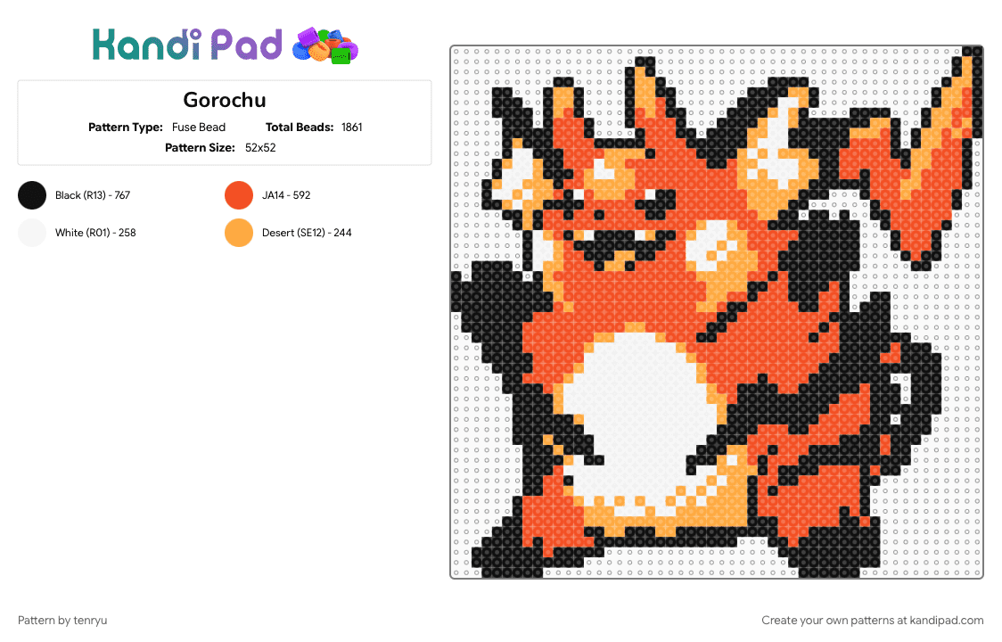 Gorochu - Fuse Bead Pattern by tenryu on Kandi Pad - 