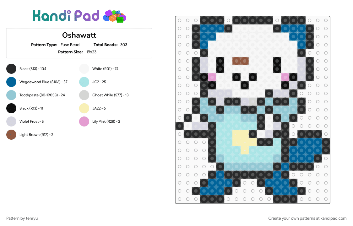 Oshawott - Fuse Bead Pattern by tenryu on Kandi Pad - pokemon