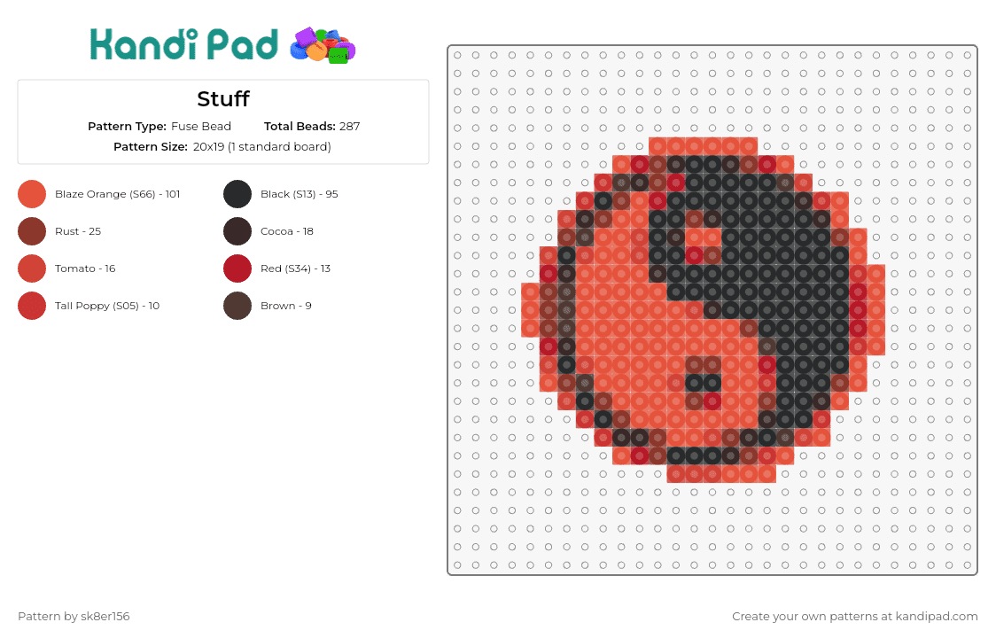 Stuff - Fuse Bead Pattern by sk8er156 on Kandi Pad - yin yang,balance,harmony,tranquility,classic design,black,red,symbol,peaceful