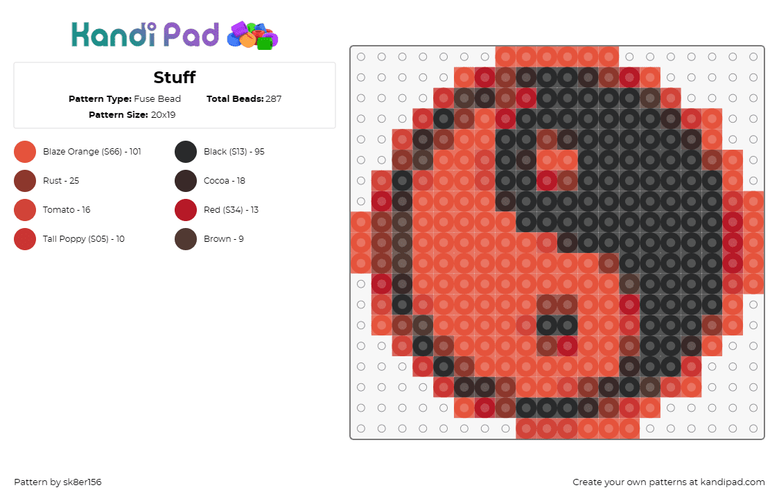 Stuff - Fuse Bead Pattern by sk8er156 on Kandi Pad - yin yang,balance,harmony,tranquility,classic design,black,red,symbol,peaceful