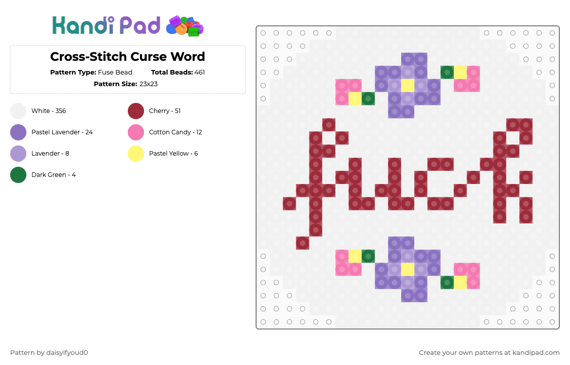 Curse words Collection - Kandi Pad | Kandi Patterns, Fuse Bead Patterns ...