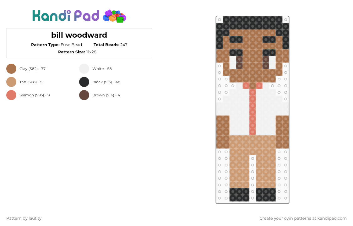 Bill woodward Fuse Bead Pattern - Kandi Pad | Kandi Patterns, Fuse Bead ...