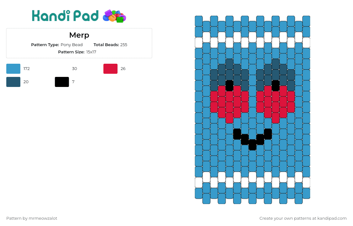 Merp - Pony Bead Pattern by mrmeowzalot on Kandi Pad - towelie,south park,character,television,blue,red eyes,relaxed,humorous,light blue