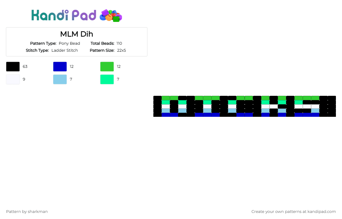 MLM Dih Pony Bead Pattern - Kandi Pad | Kandi Patterns, Fuse Bead ...