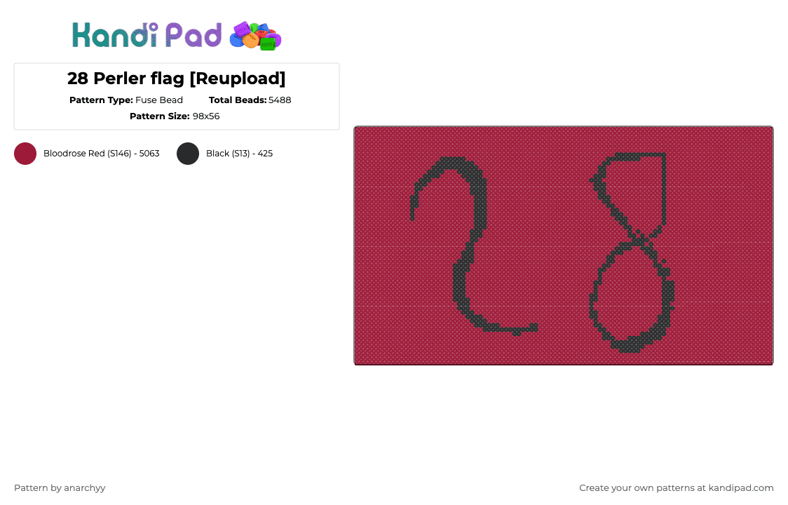 28 Perler flag [Reupload] - Fuse Bead Pattern by anarchyy on Kandi Pad - 