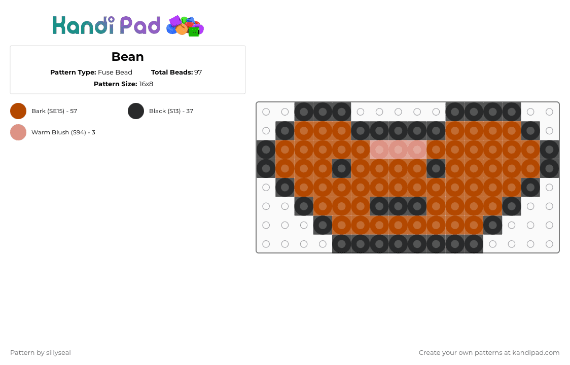 Bean - Fuse Bead Pattern by teacup453 on Kandi Pad - red,beans,bean,food,silly