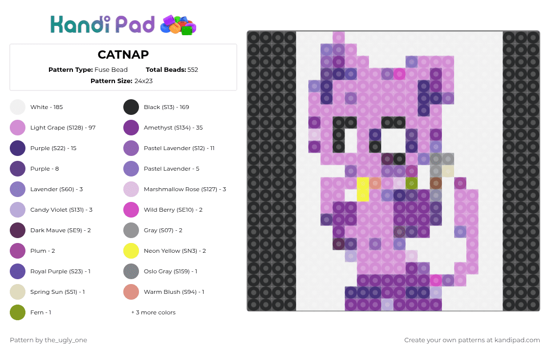 CATNAP - Fuse Bead Pattern by the_ugly_one on Kandi Pad - 