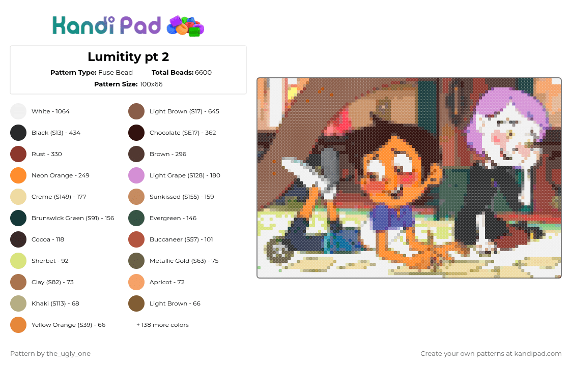 Lumitity pt 2 - Fuse Bead Pattern by the_ugly_one on Kandi Pad - 